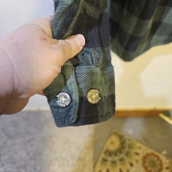 Stillwater Plaid Flannel Shirt in Green and Black - Picture 6 of 7